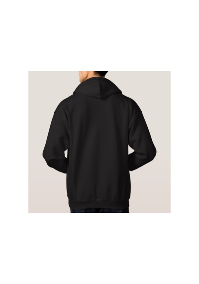Blackjack Giyim Unisex Baskılı Kapşonlu Sweatshirt Siyah