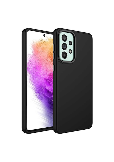 Goocamp Galaxy Uyumlu A32 4g Kılıf Metal Çerçeve Ve Buton Tasarımlı Silikon Luna Kapak - Li Lila
