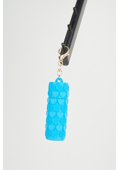 Vivaq Kalp Desenli Bebe Mavi Ruj Lip Gloss Kılıfı 3d Baskı Charm Çanta Aksesuarı Anahtarlık