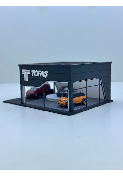 1/64 Ölçekli Tofaş Diorama Tasarımlı Araç Sergileme Garajı 3d Baskı