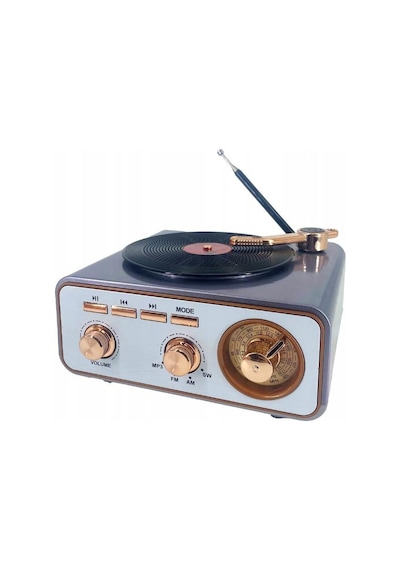 Rose Sp-425 Usb-sd-fm-bluetooth Destekli Şarjlı Nostaljik Retro Radyo - Gri