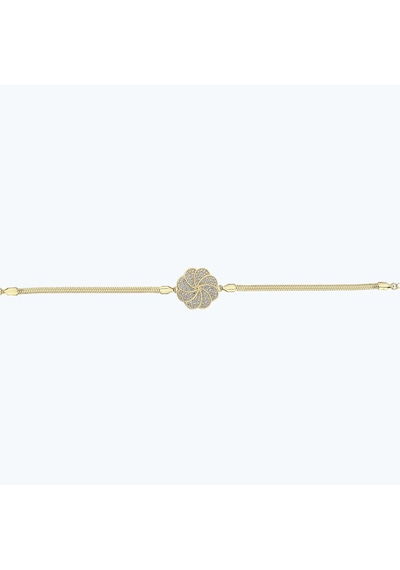 Altınbaş Altın Çiçek Balıksırtı Zincir Bileklik Abl0132-y-25825 Çok Renkli