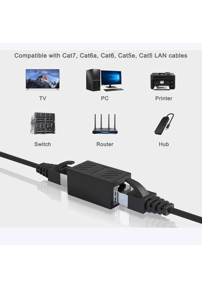 Rj45 Dişi Dişi Ara Bağlantı Konnektör Cat5,6,7 Kabloları İle Uyumlu