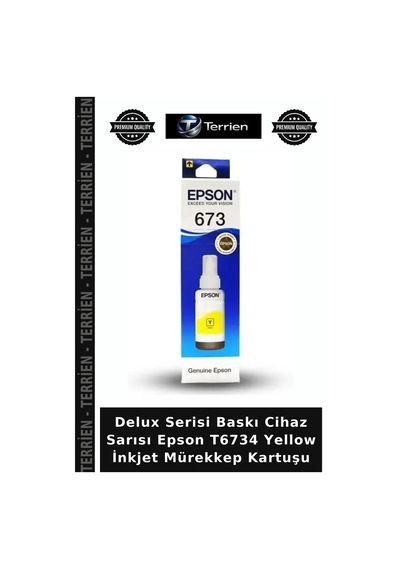 Delux Serisi Baskı Cihaz Sarısı Epson T6734 Yellow İnkjet Mürekkep Kartuşu