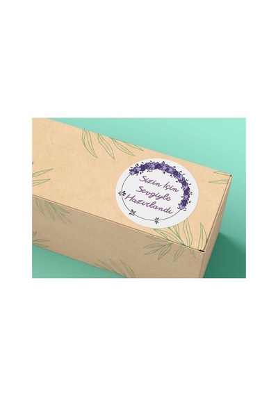 Sizin Için Sevgiyle Hazırlandı Etiket Mat Sticker Lovingly Prepared For You 4 Cm 40 Adet Çok Renkli