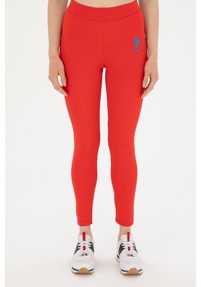 U.S. Polo Assn. Kadın Kırmızı Yüksel Bel Spor Tayt 50284055-VR030