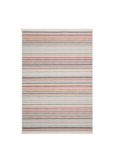 Sola Sn02 Çizgili Pastel İskandinav Oturma Odası Halısı Çok Renkli