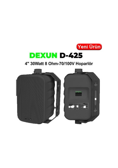 Dexun D-425t 4" 30w Trafolu Sütun Hoparlör Siyah
