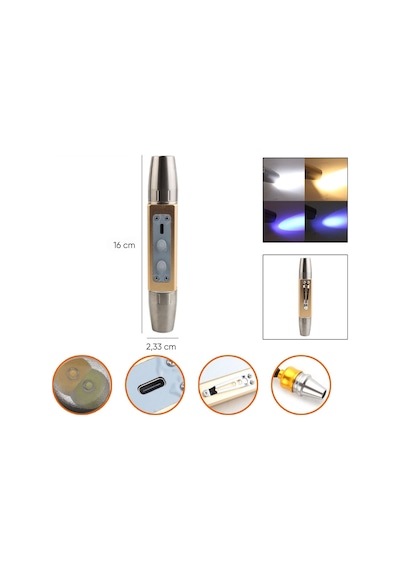 Uv Ledli El Feneri - Powerdex - Su Geçirmez - 20 W - Gold - Pd-9007 Çok Renkli