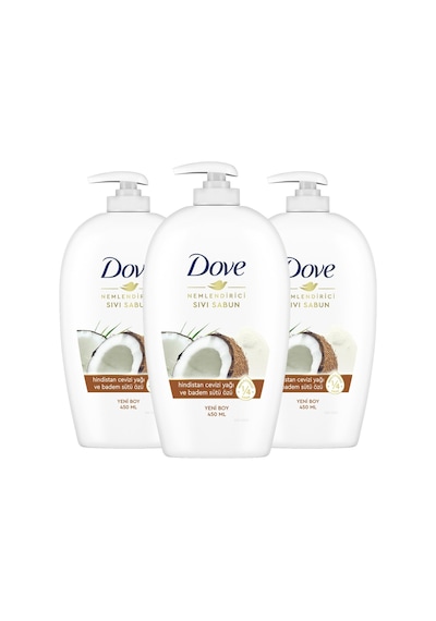 Dove Hindistan Cevizi Yağı ve Badem Sütü Özü Sıvı Sabun 3 x 450 ML