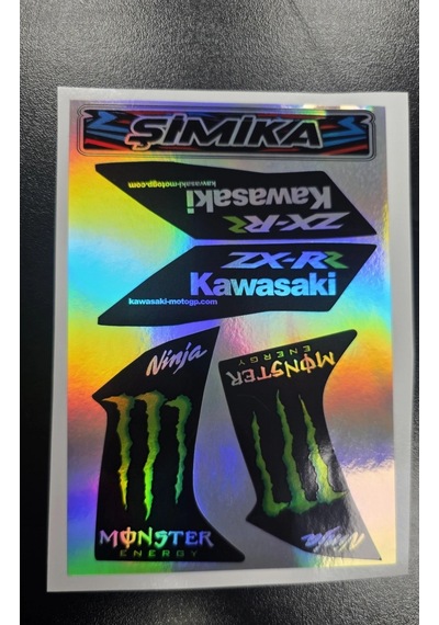 Motor Hologram 10x15 Cm Kaliteli Baskı Stıcker 10 Adet Etıket Monster