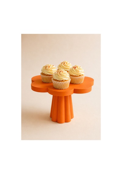 Cupcake Ayaklı Stand 17 Cm Sunum Standı Turuncu