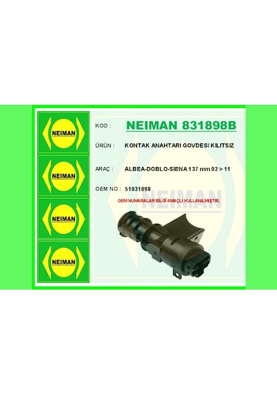 Kontak - 710 - Anahtarı Govdesı Kılıtsız Albea-doblo-sıena 137 Mm 02 - Kmrsfres - - 11 Kilitsiz