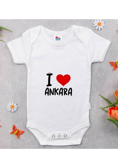 Bk Gift Bk Kids I Love Ankara Tasarımlı Bebek Body Zıbın - Model 1 Çok Renkli