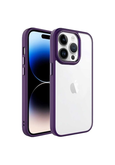Apple Uyumlu iPhone 14 Pro Kılıf Şeffaf Arka Yüz Kamera Yükseltili Silikon Ogaa Koyu Yeşil