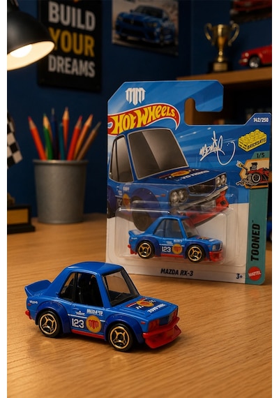 Hot Wheels Mazda Rx-3 - Tooned Serisi Özel Tasarım Metal Oyuncak Araba Çok Renkli