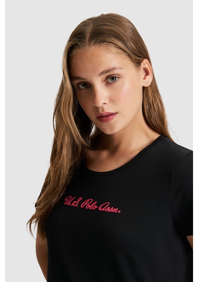 U.s. Polo Assn. Kadın Siyah Tişört Basic 50323450-vr046 U.s. Polo Assn. Kadın Siyah Tişört Basic 50323450-vr046