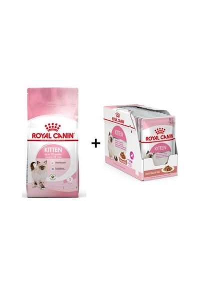 Royal Canin Kitten Yavru Kuru Kedi Maması 10 Kg + 12 Adet Royal Canin Kitten Instinctive Gravy Yaş K