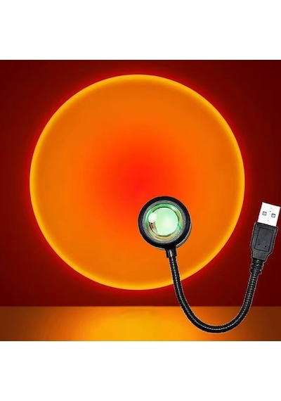 Usb Led Gün Batımı Projektör Lambası Fotoğraf Çekim Işığı Açık Gri