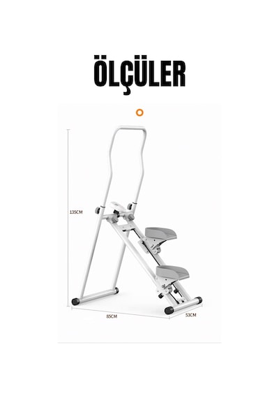 Robo Katlanabilir Dikey Tırmanma Egzersiz Aleti Yeni Versiyon Beyaz