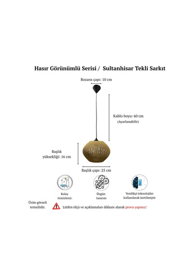 Sultanhisar Hasır Rattan Görünümlü Tekli Sarkıt Avize - Bohem & Modern Dekora Uygun Mutfak Salon Hol Kafe Aydınlatması Kahverengi Sultanhisar Hasır Rattan Görünümlü Tekli Sarkıt Avize - Bohem & Modern Dekora Uygun Mutfak Salon Hol Kafe Aydınlatması Kahverengi