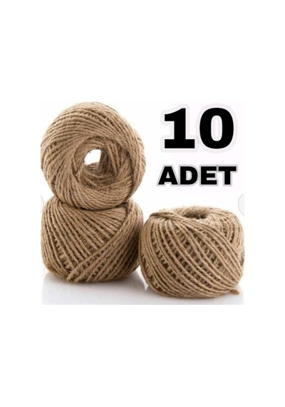 10 Adet Hasır İp-Dekoratif İp-Jüt-Kırnap İpi 100 Metre İp