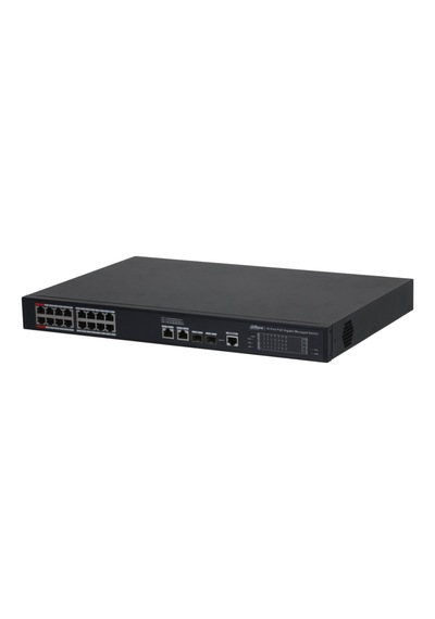 Dahua S4220-16gt-240, 16 Port, Gigabit, Poe 240w, 2 Port Gigabit Uplink, 2 Port Sfp Gigabit Combo, Longe Range 250mt, Cloud Yönetilebilir, Switch