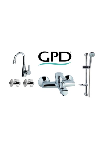 Gpd Solus 5 Parça Banyo Armatür Musluk Batarya Seti Mbb55-mtl55-d Krom