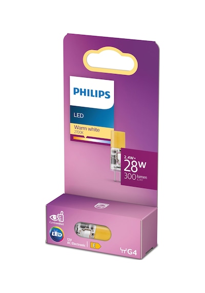 Philips LED Kapsül 2.4W 300 Lumen 2700K Sarı Işık G4 Duy (28W Eşleniği)