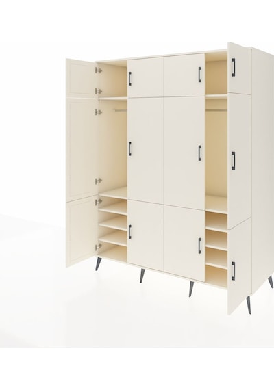 Kronos Gardrop 10 Raflı 12 Kapaklı 2 Askılı 176x59x221 Aytaşı-aytaşı Beyaz Kronos Gardrop 10 Raflı 12 Kapaklı 2 Askılı 176x59x221 Aytaşı-aytaşı Beyaz