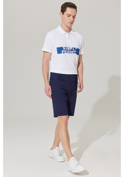 Ac&Co / Altınyıldız Classics Erkek Lacı Slim Fit Dar Kesim 5 Cep Armürlü Şort Çok Renkli