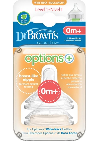 Dr.Brown'S Geniş Ağız 2.Seviye 0+ Silikon Biberon Emziği 2'Li