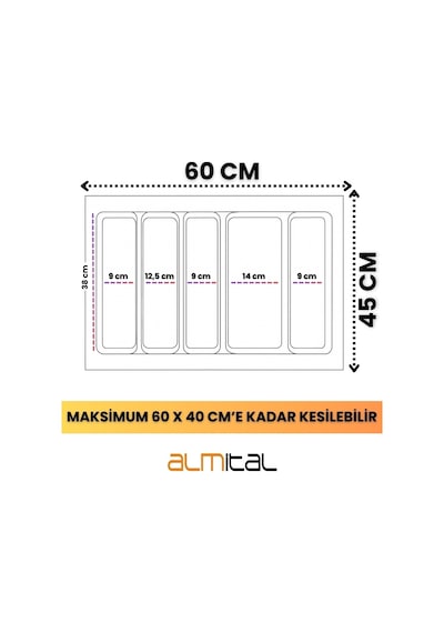 60x45 Cm. Beyaz Kaşıklık Ve Kepçelik 2'li Set 59x41cm E Kadar Kesilebilir