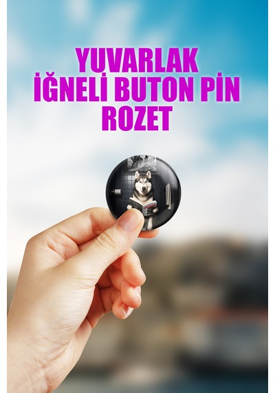 Sürrealist Komik Hayvan Tuvalet Çanta Süsü İğneli Buton Rozet Seti 1 Adet Tekli