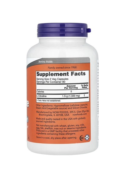 L-citrulline 750 Mg 180 Kapsül