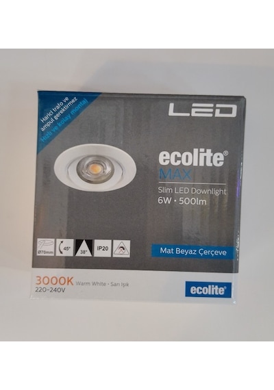 Ecolite Max 6w 3000k Led Gömme Spot Sarı Işık