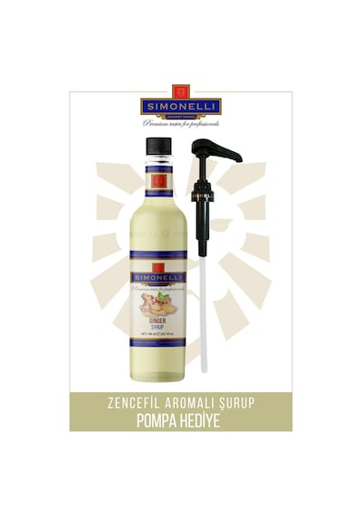 Simoenlli Kahve Şurubu Zencefil Aromalı 700 ML + Pompa Simonelli