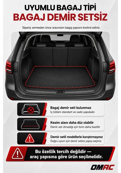 Renault Kangoo 2024+ Uyumlu Araca Özel Kauçuk Tpe Bagaj Havuzu Siyah Bagaj Demir Setsiz İçin