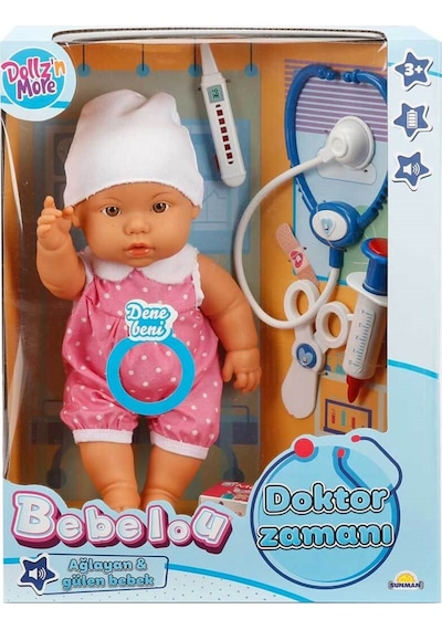 Bebelou Doktor Zamanı 35Cm Konuşan Bebek 29459 Pembe