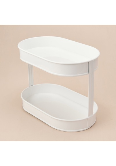 Bath 2 Katlı Oval Organizer - Beyaz - 32,5x19 Cm Çok Renkli