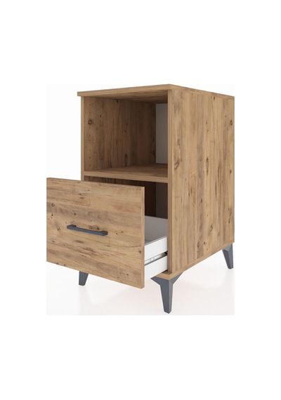 Kronos Komodin Tek Raflı Tek Çekmeceli 44x59x80 Çam-çam Çam