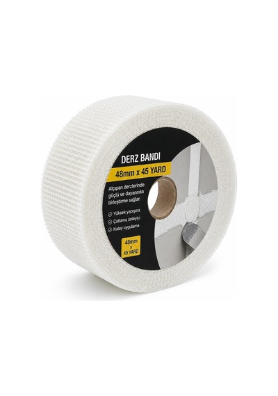 Derz Filesi 48 Mm X 45 Yard Kendinden Yapışkanlı Fiberglas Alçıpan Ek Yeri Çatlak Önleyici File 10
