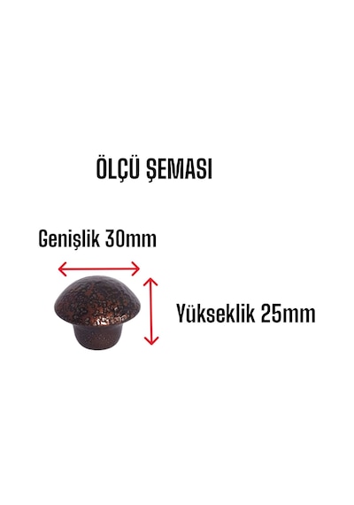 8 Adet Bakır Mantar Düğme Kulp Mobilya Çekmece Dolap Kapak Kulbu Metal Kulp Aksesuarları Vidalı