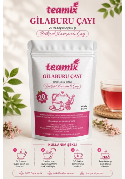 Gilaburu Bitkisel Karışımlı Çay 20 Süzen Doypack Ambalaj