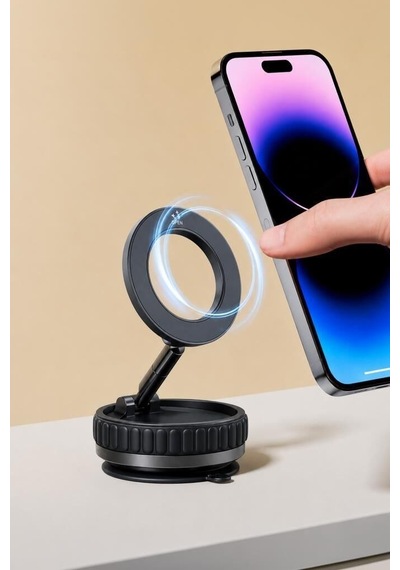 Premium Telefon Tutucu Manyetik Jx056 Siyah Pratik Aparat Destek Aparatı Oto Aksesuar