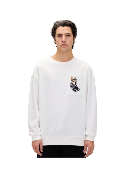 Bad Bear 24.02.12.015 Javed Crewneck Sweatshirt Beyaz 001