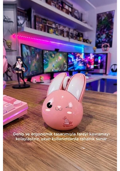 Torima TM-21 Kablosuz Tavşan Kulaklı Sessiz Mouse 1200 DPI Optik Kablosuz Fare