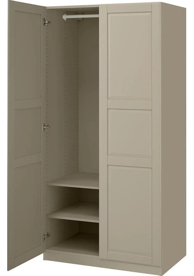 Ikea Gri Modern Kapaklı Gardırop Gri-bej