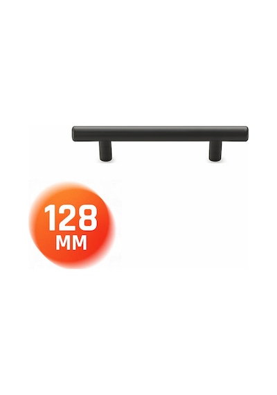 Metal Mobilya Kulbu Mutfak Çekmece Dolap Dolabı Kulpu Kulpları Matsiyah 128 Mm Mat Siyah