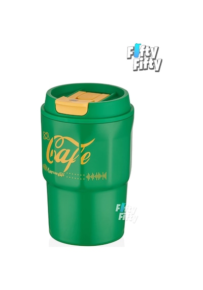 Vagonlife 2'li Çelik Termos-kahve Bardağı Seti 750ml Çift Kullanım Termos//450ml Mug Kahve Bardağı Beyaz - Yeşil